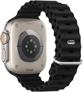 Ocean Silicone Sport Band For Apple Watch Ultra 2/Ultra Band 49mm 45mm 44mm 42mm for Men Women, Breathable Soft Waterproof Strap